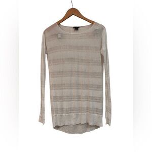 Theory Sweater Women’s Small‎ White Sheer Tunic Lightweight Linen Blend